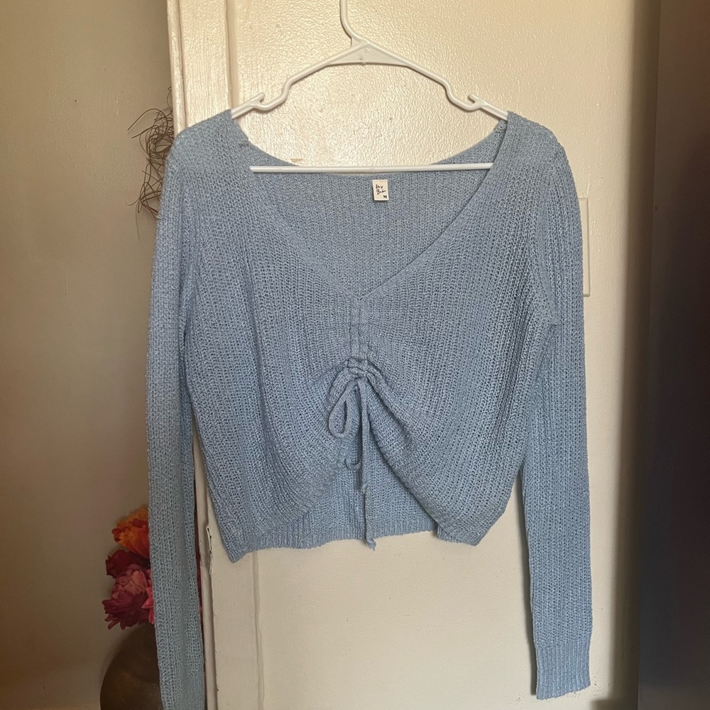 Baby Blue Knit Sweater Designed by Hey Babe Size M Good Condition
